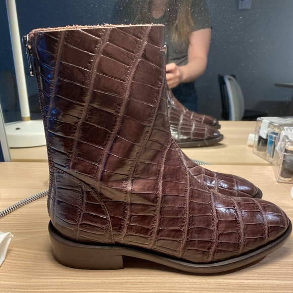 Intervalle Dalton Brown croco ankle boot nwot - Picture 2 of 5